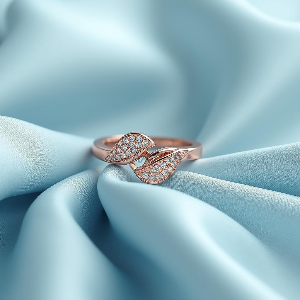 Leaf Shape Moissanite Ring |  14K Rose Gold Leaf Shape Diamond Ring | Nature Inspired Jewelry | Gift for Girlfriend | Unique Diamond Ring