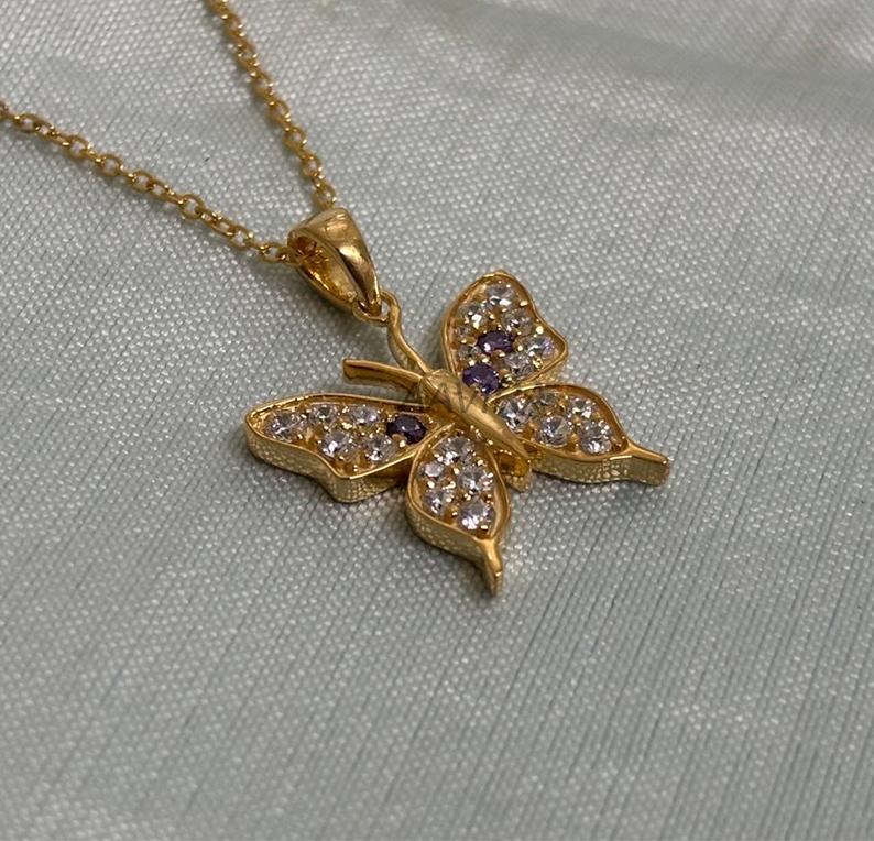 Dainty Butterfly Pendant, Delicate Butterfly Necklace, Minimalist Pendant, Birthday Gift for Her, Graduation Gift, Silver Pendant for Women