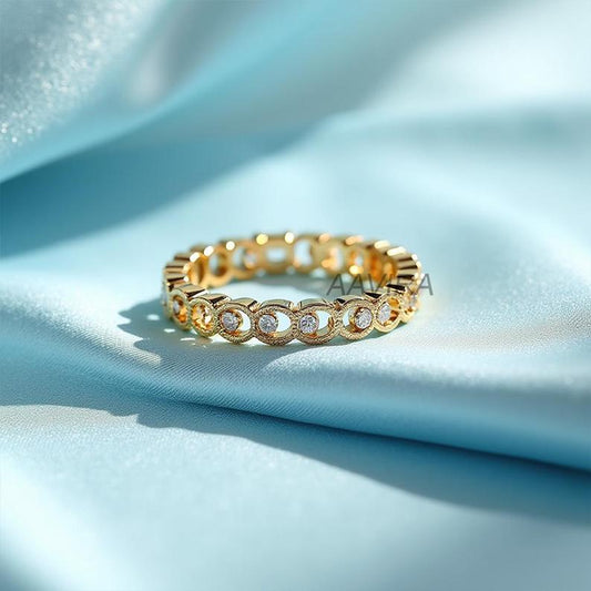 Half Eternity Moissanite Ring, Moisaanite Wedding Band, Diamond Anniversary Stacking Ring, Unique Eternity Ring, Prong Set Ring, Womens Band