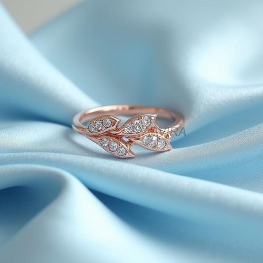 Multi-Leaf Diamond Ring, Nature Inspired Stacking Ring, Minimalist Bridesmaid Gift, Branch Ring, Leaf Ring for Women, Gift for Mom